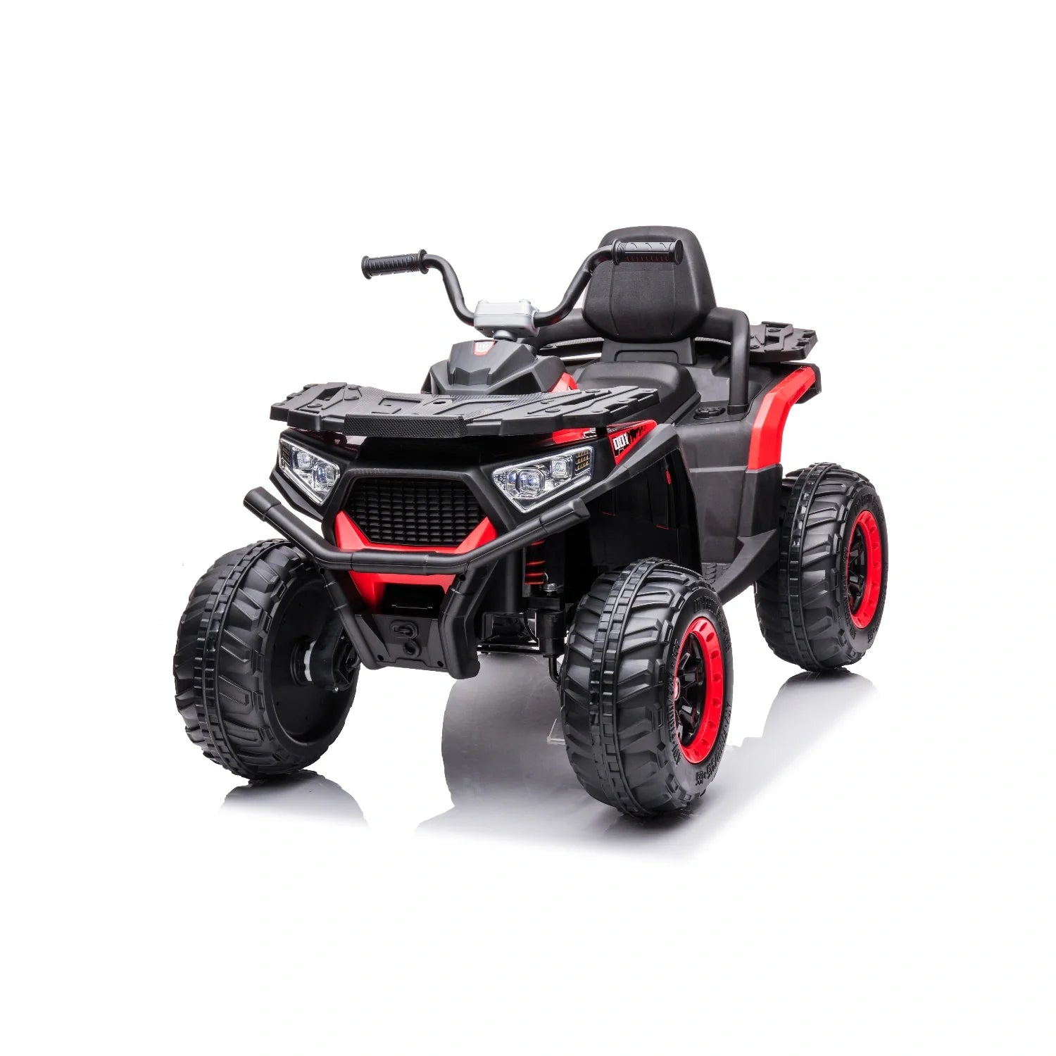 12V Kids Quad Bike – Red Electric ATV 4-Wheeler Ride-On with LED Lights