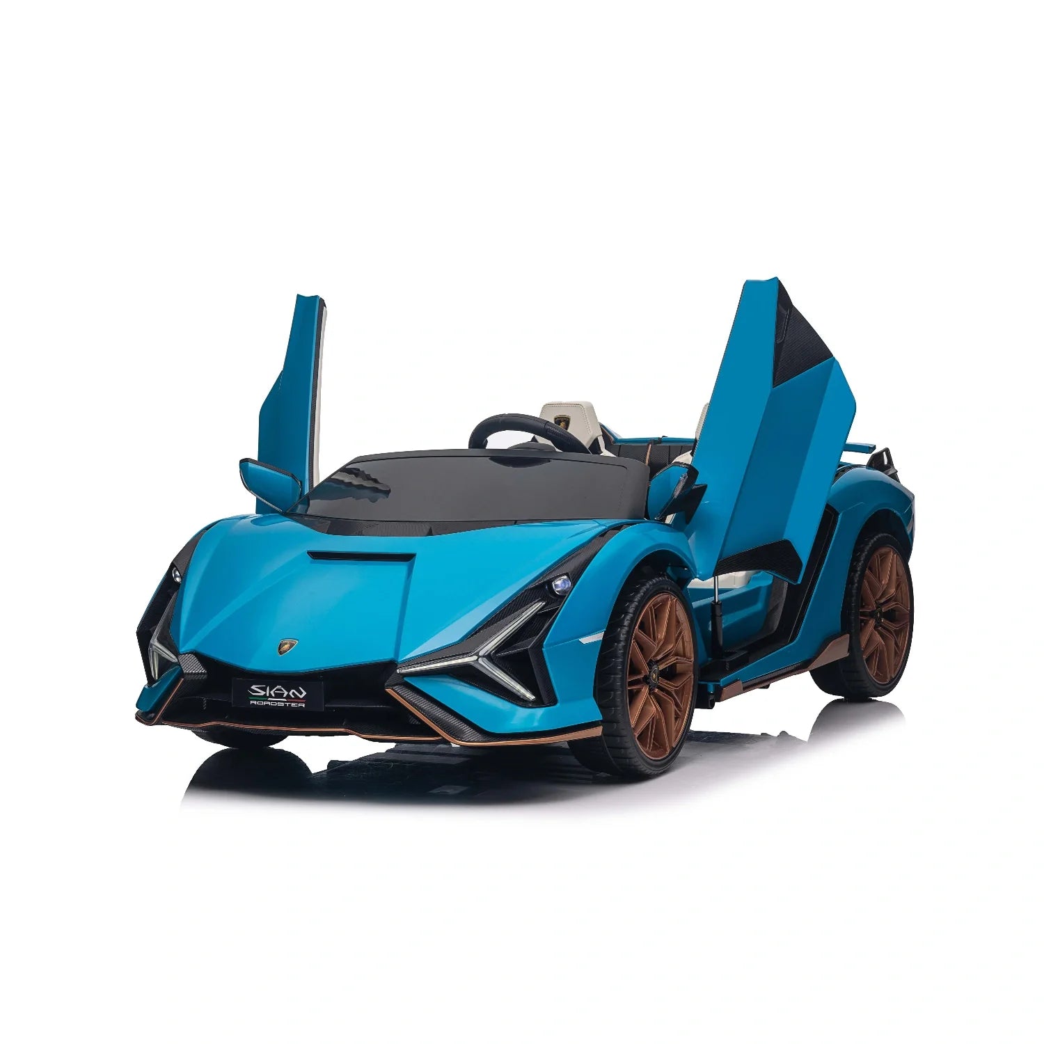 24V Lamborghini Sian Roadster – Blue Two-Seat Kids Electric Supercar