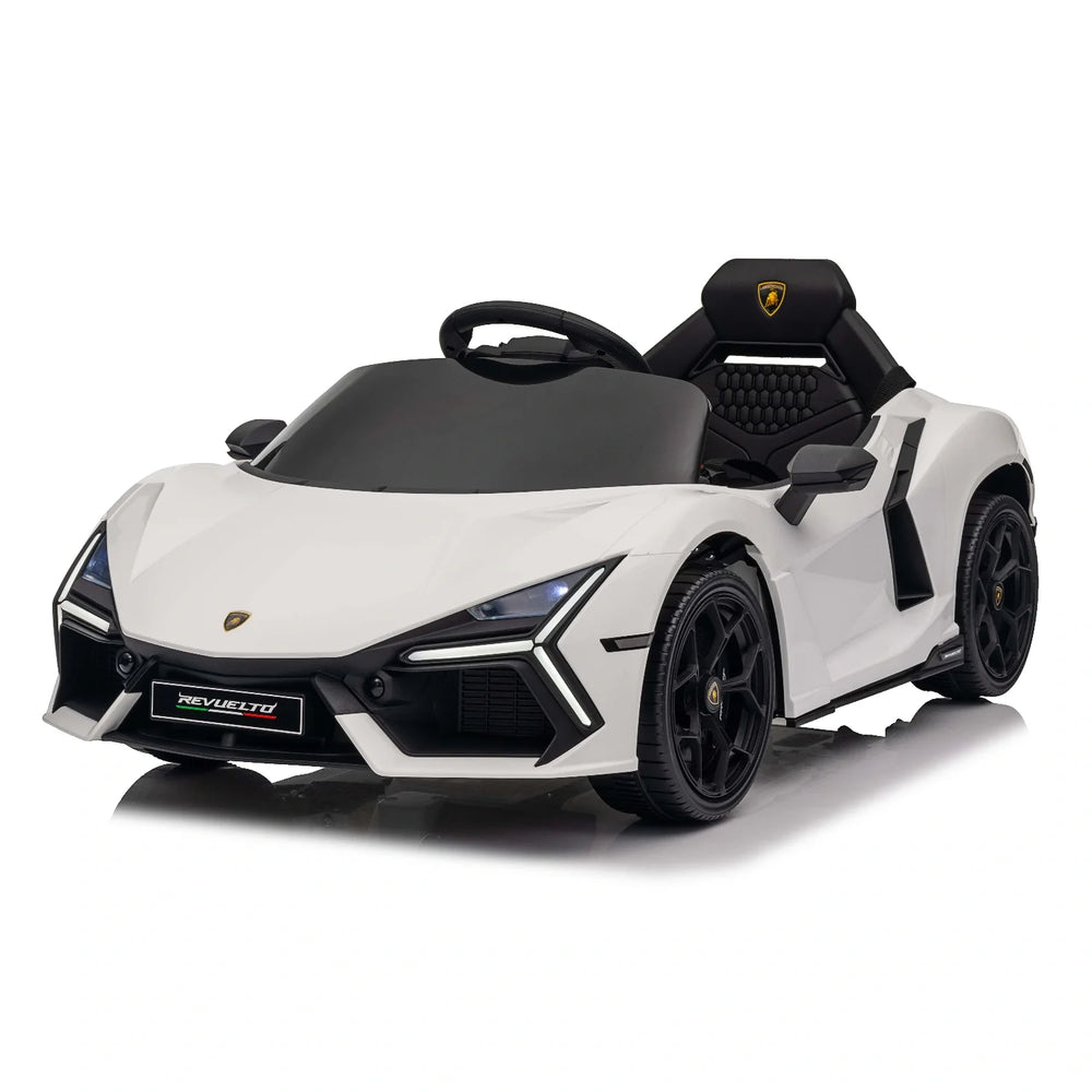 12V Lamborghini Revuelto Kids Electric Ride-On Car – White