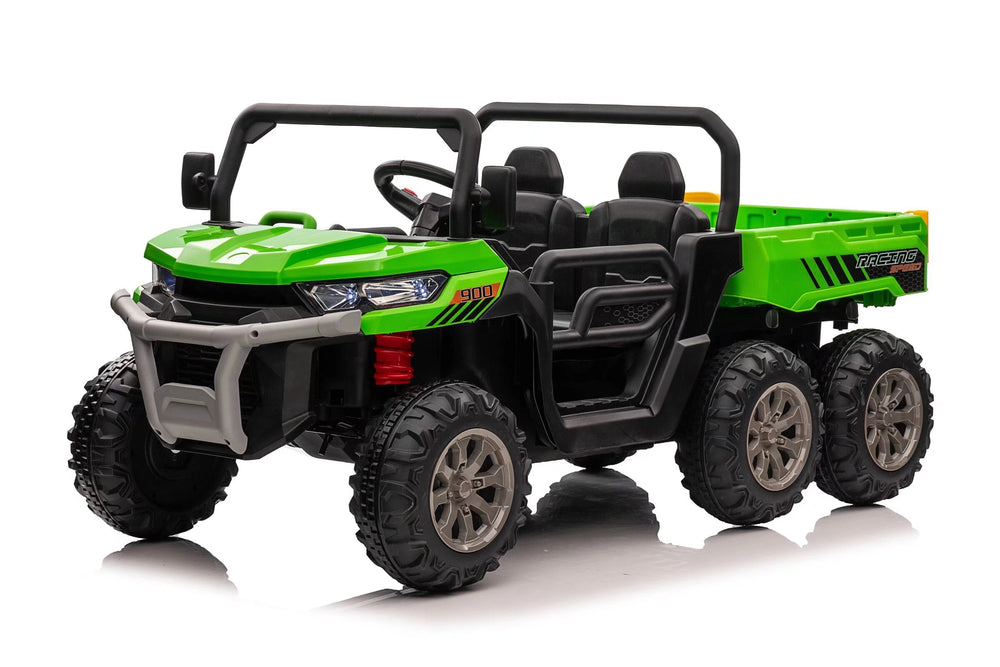 24V Kids Two-Seater Six-Wheel Tipper Truck – Green