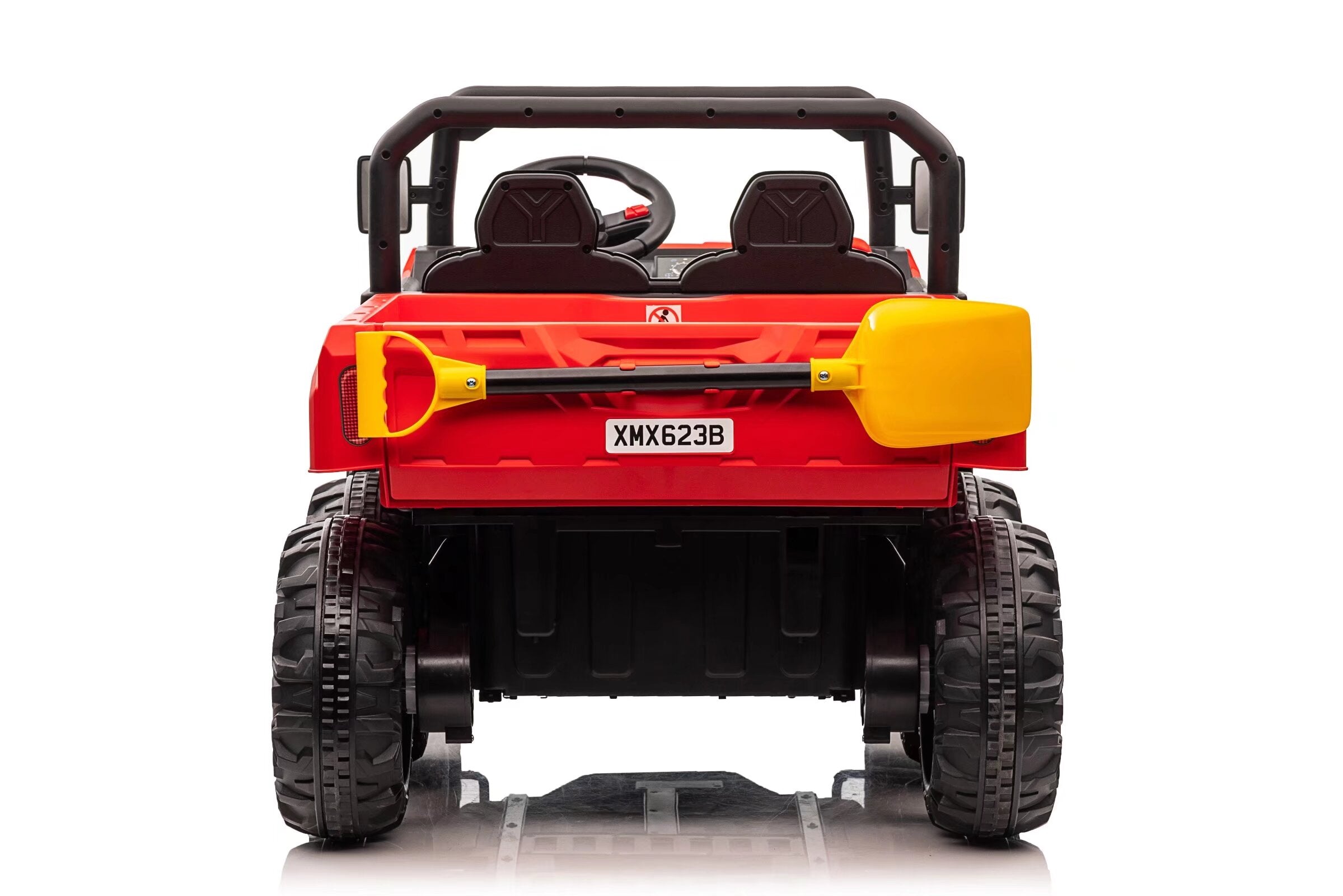 24V Kids Ride-On Dump Truck 6-Wheel Electric Tipper with Dual Seats – Green/Red