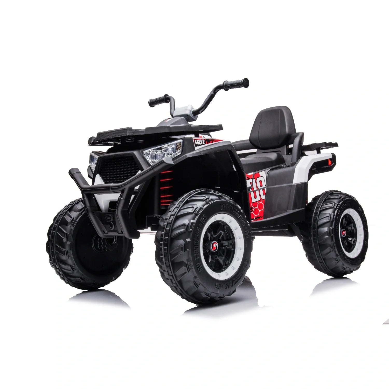 12V Kids Quad Bike – White Electric Ride-On ATV 4-Wheeler with LED Lights
