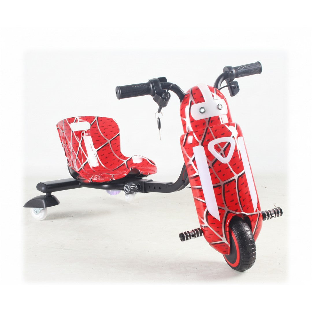 36V Kids Drift Trike – Red Spider Electric Ride-On Drifting Kart with LED Lights