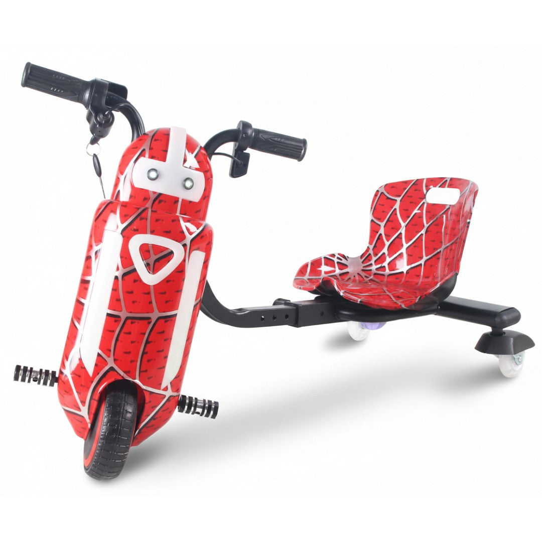 36V Kids Drift Trike – Red Spider Electric Ride-On Drifting Kart with LED Lights