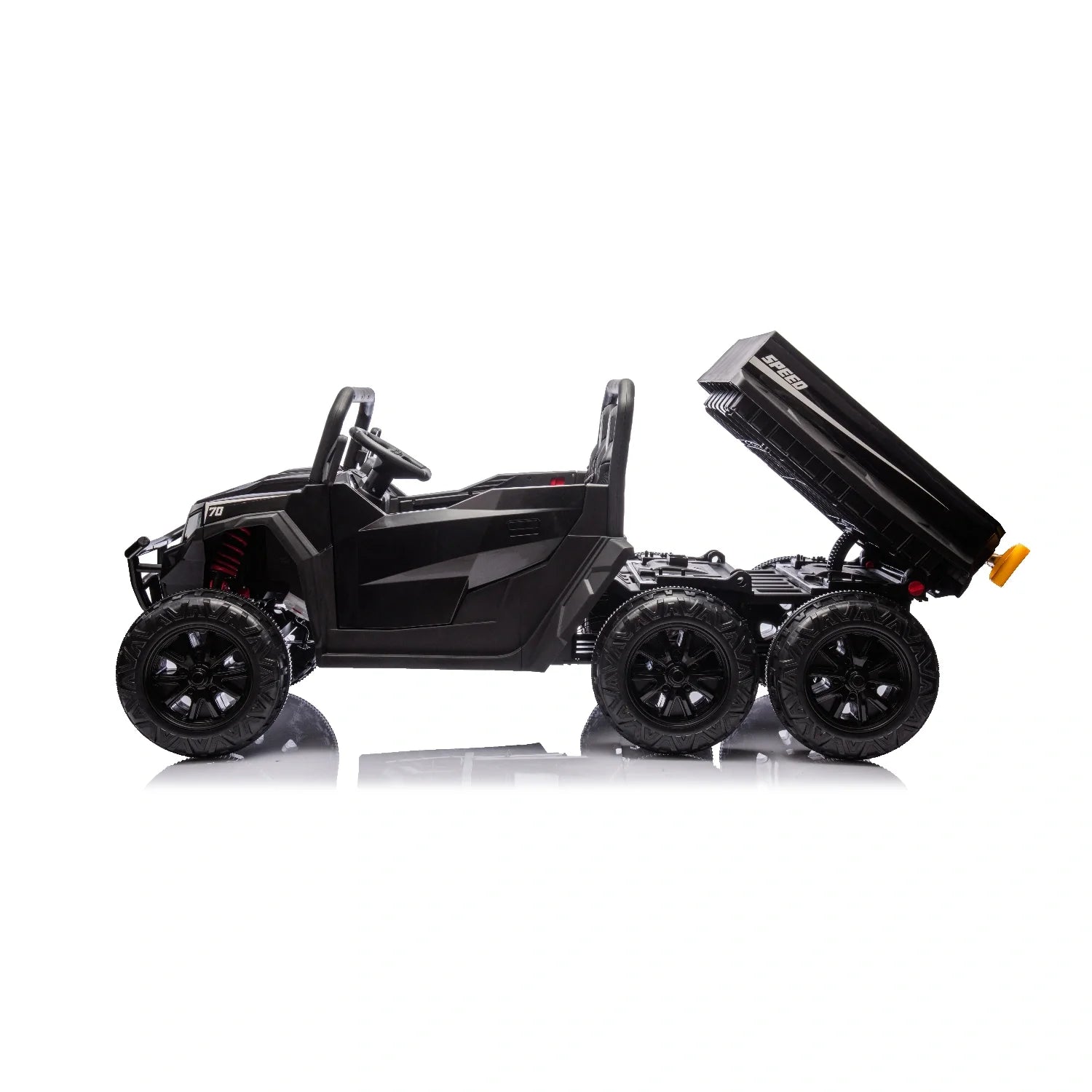 24V 6-Wheel Kids Electric Dump Truck – Black Ride-On Tipper Farm Utility Truck