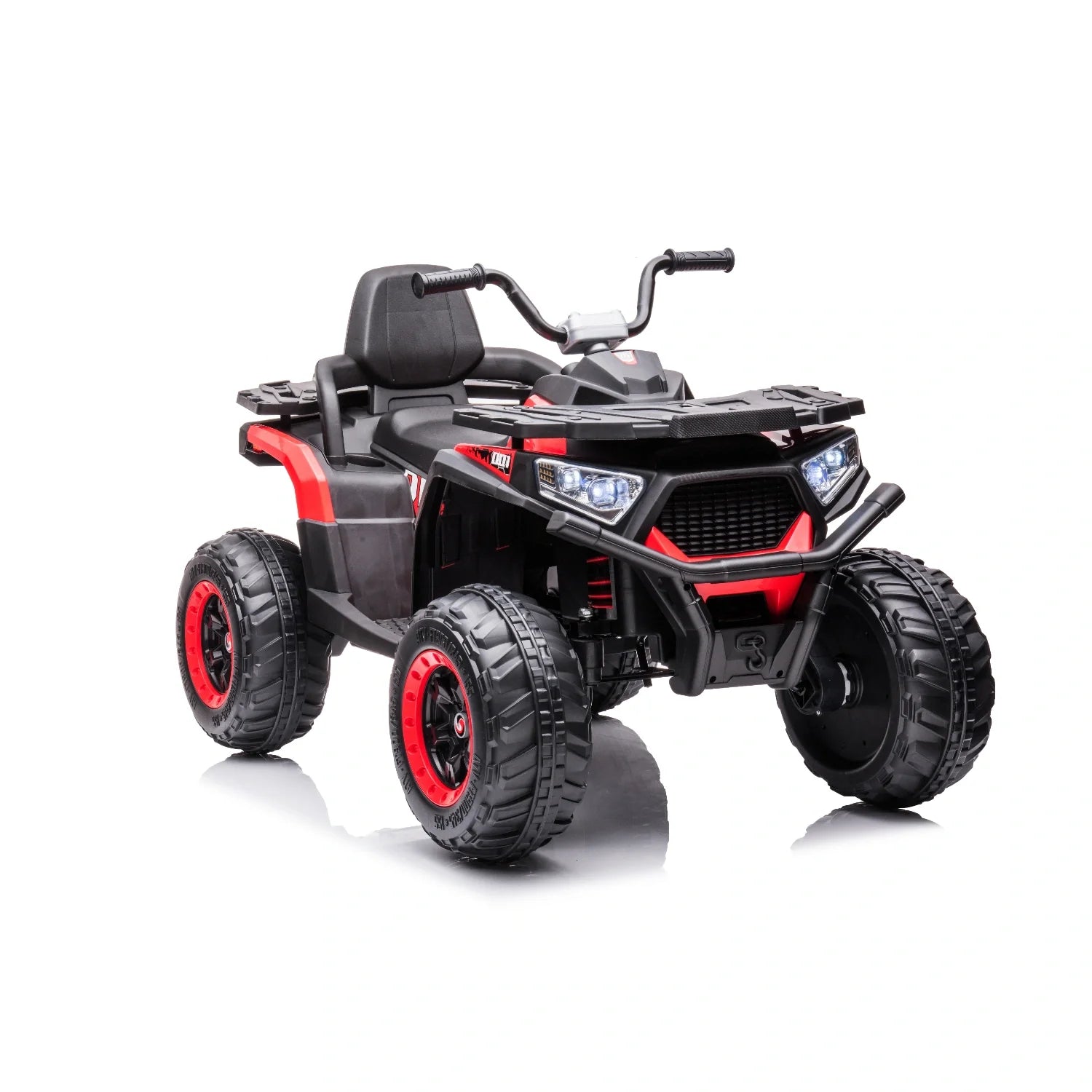 12V Kids Quad Bike – Red Electric ATV 4-Wheeler Ride-On with LED Lights
