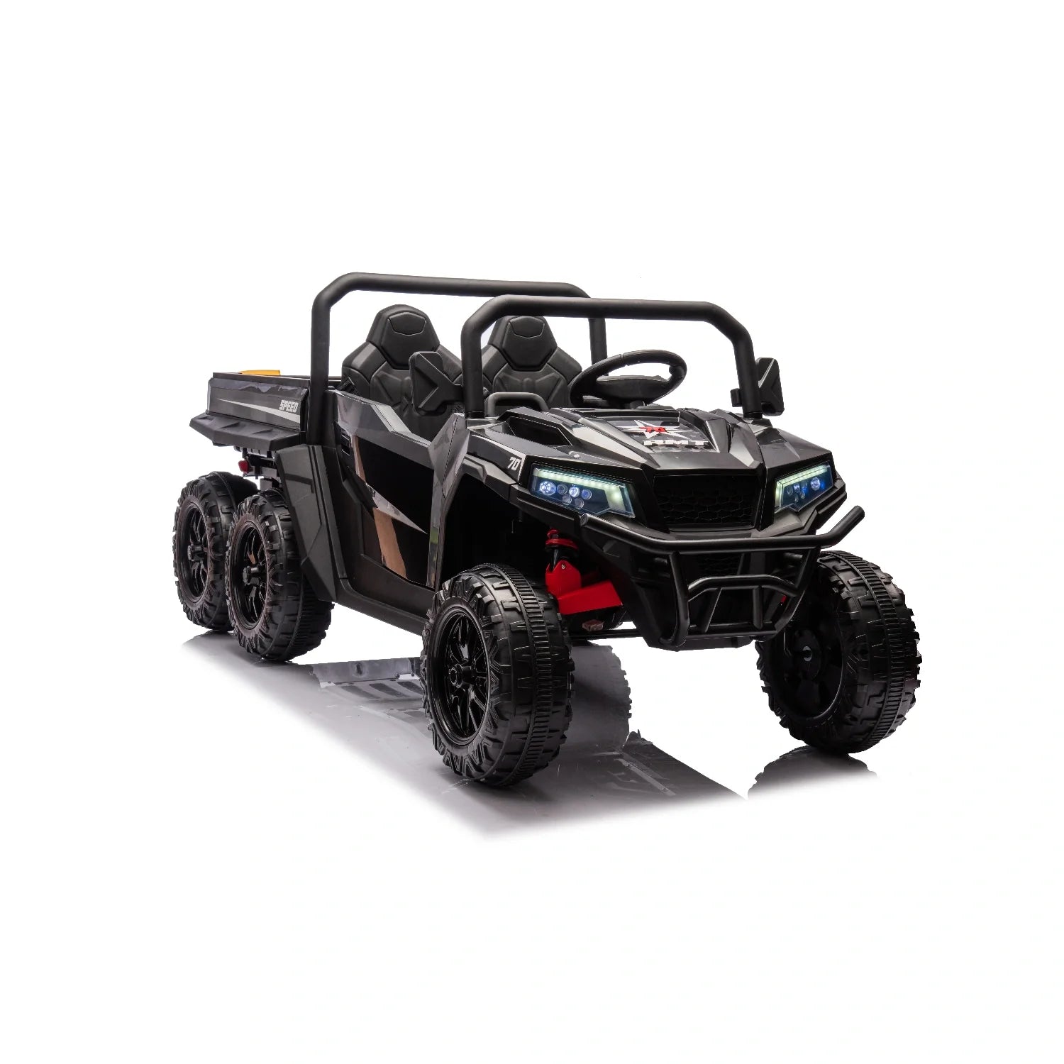 24V 6-Wheel Kids Electric Dump Truck – Black Ride-On Tipper Farm Utility Truck