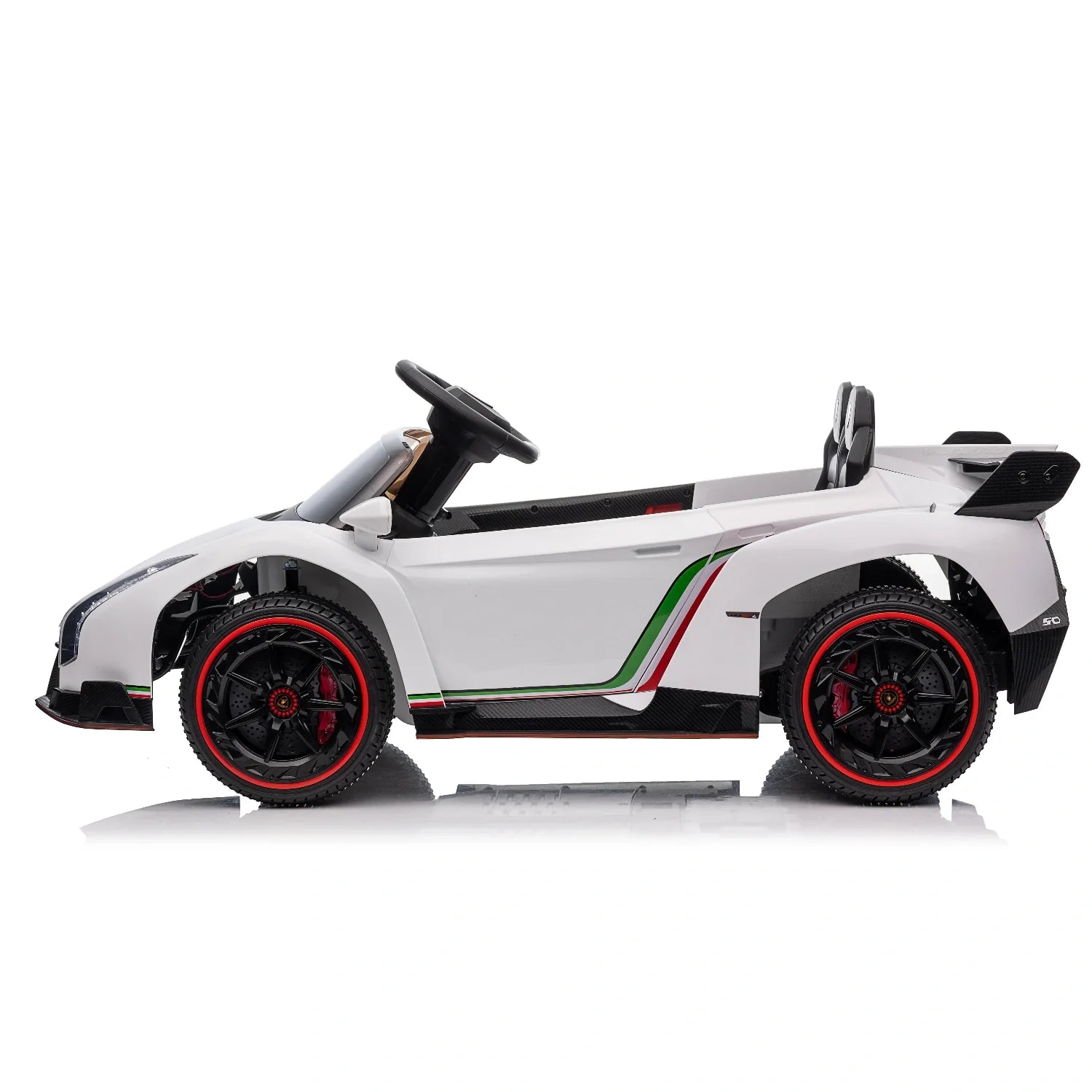 12V Licensed Lamborghini Veneno Kids Ride-On Car – White Electric Supercar