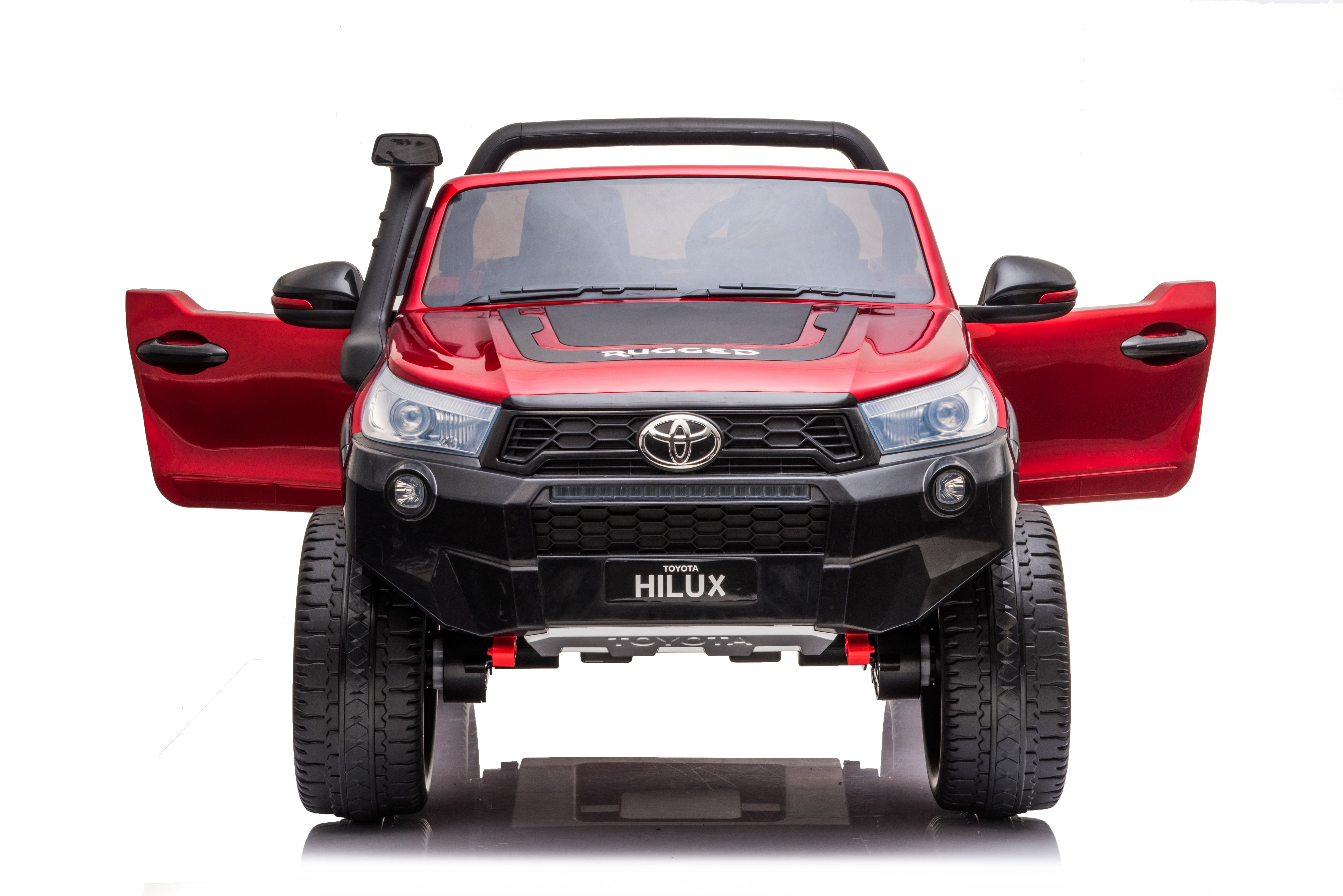24V Toyota Hilux Rugged 800W Kids Electric 4x4 Ride-On Ute – Wine Red Two-Seater