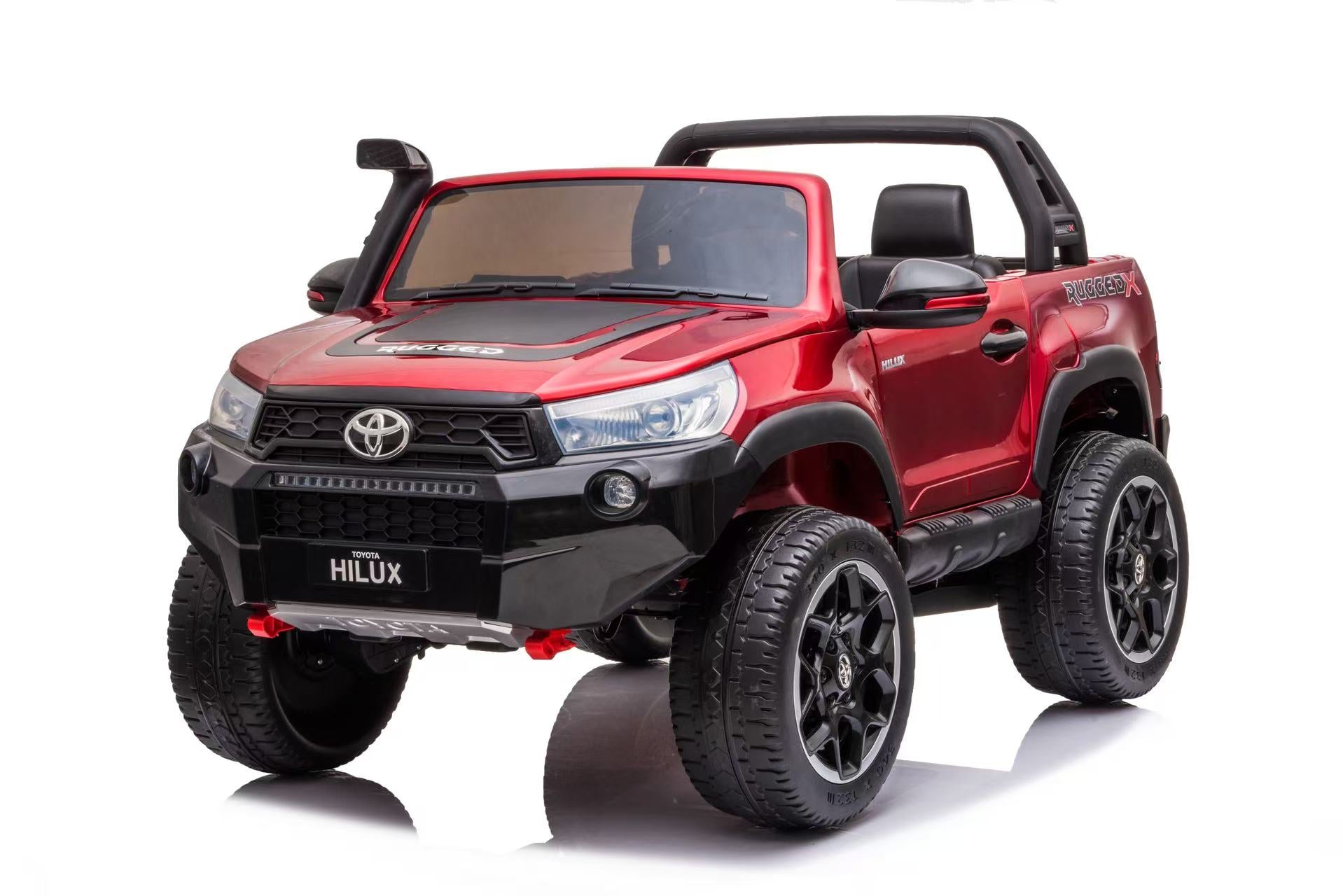24V Toyota Hilux Rugged 800W Kids Electric 4x4 Ride-On Ute – Wine Red Two-Seater