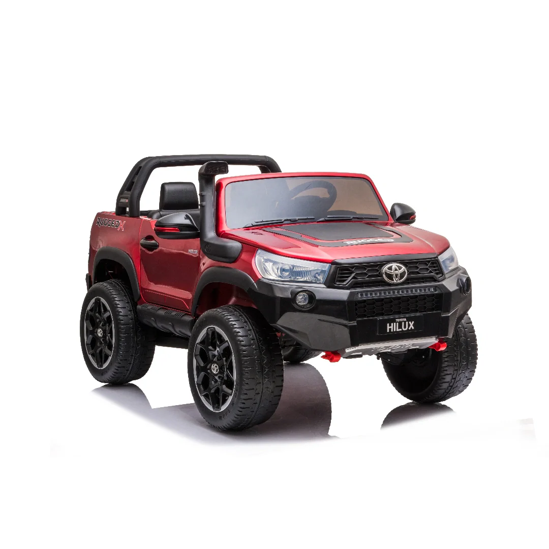 24V Toyota Hilux Rugged 800W Kids Electric 4x4 Ride-On Ute – Wine Red Two-Seater