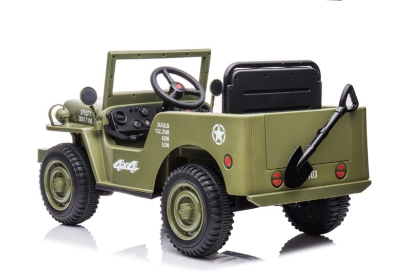 12V Military Jeep Electric Ride On Car For Kids - Green - Image 5