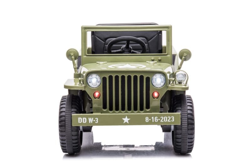 12V Military Jeep Electric Ride On Car For Kids - Green - Image 7