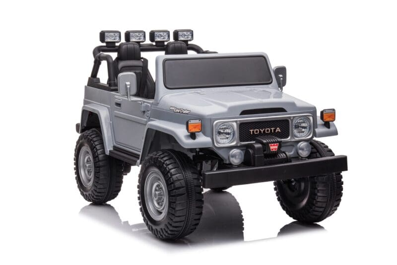 24v 4WD Licensed Toyota FJ-40 SUV Kids Ride On Electric Toy Car - Grey - Image 4