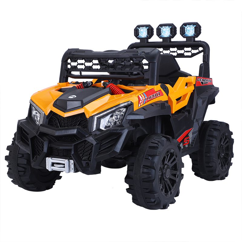 Kids' ride-on car on a showroom floor