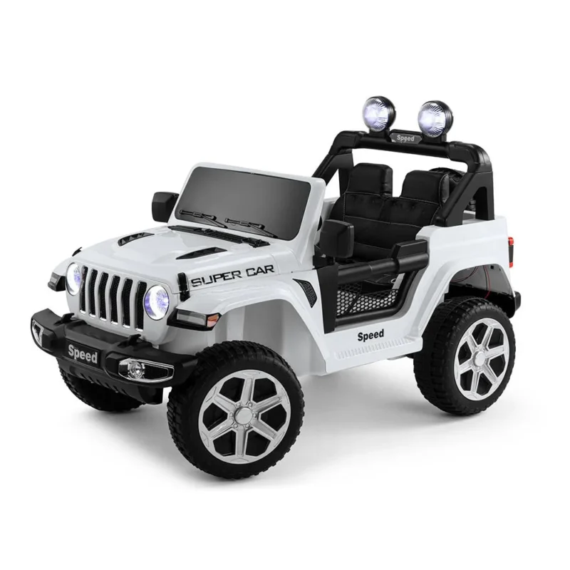 White- 12V 4WD Jeep Wrangler Rubicon Kids Ride On - Image 2