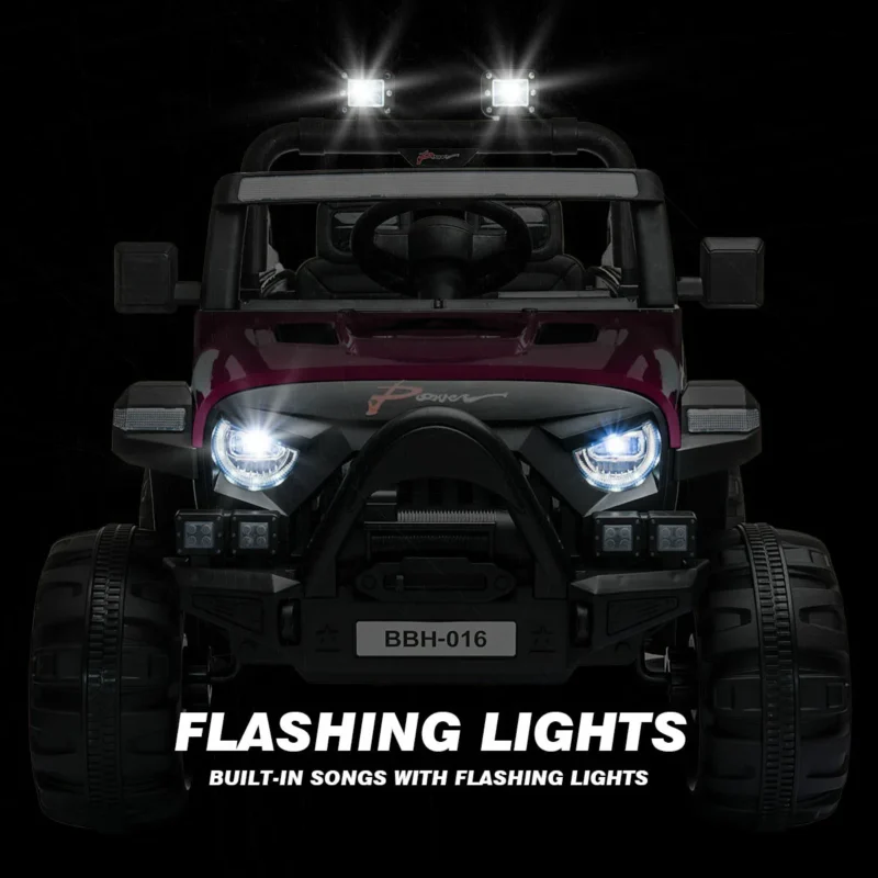 Blue-Electric Ride On Car Kids Vehicle Off Road Jeep Truck - Image 4