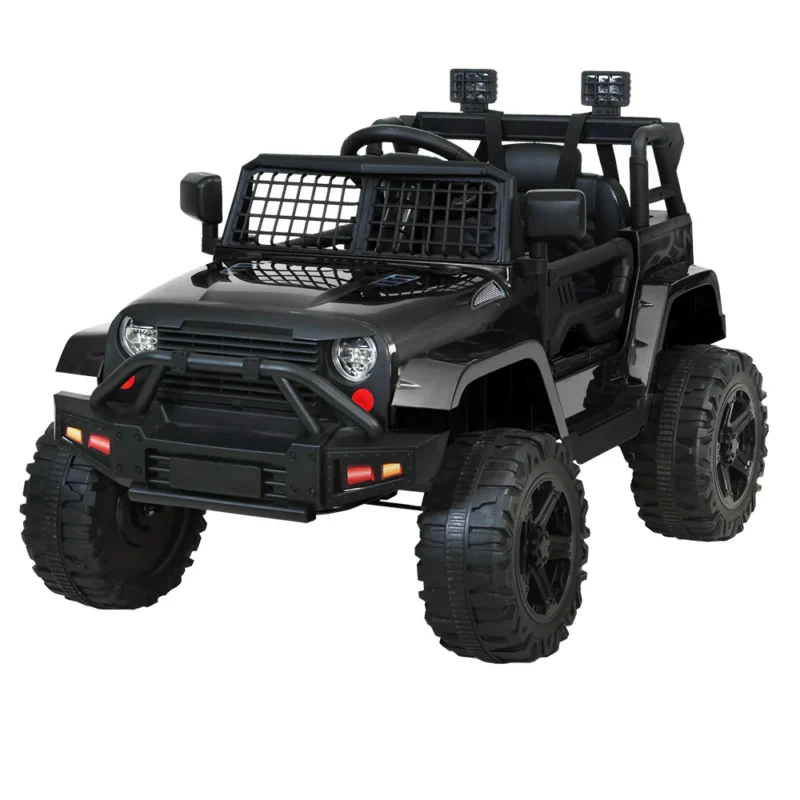 Black-Kids Electric Ride On Car Jeep Toy Cars Remote Control 12V