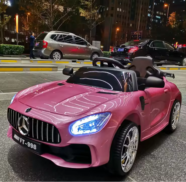12V Mercedes-Benz AMG GTR Kids Electric Ride On Car-Pink