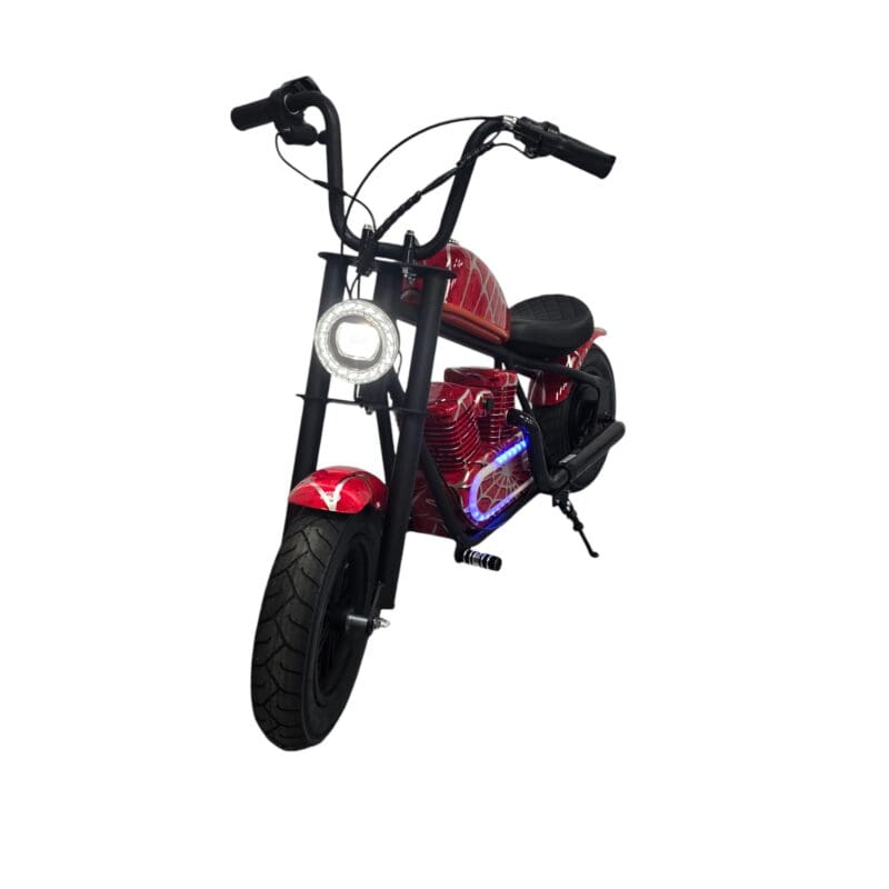 24V Harley Cruiser Bike - Electric Ride on Motorcycle for Kids - Spider Man Red - Image 3