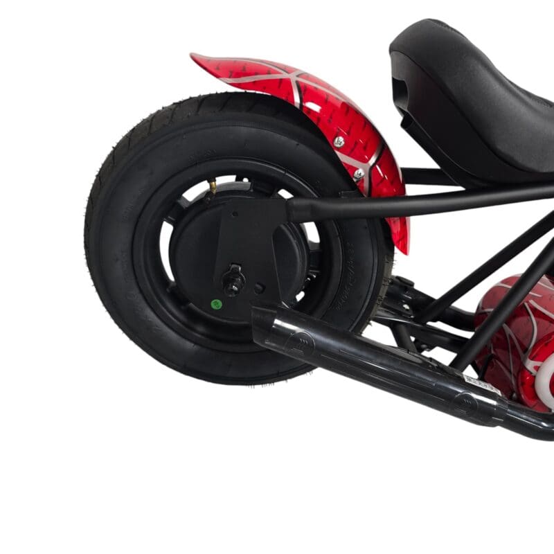 24V Harley Cruiser Bike - Electric Ride on Motorcycle for Kids - Spider Man Red - Image 8